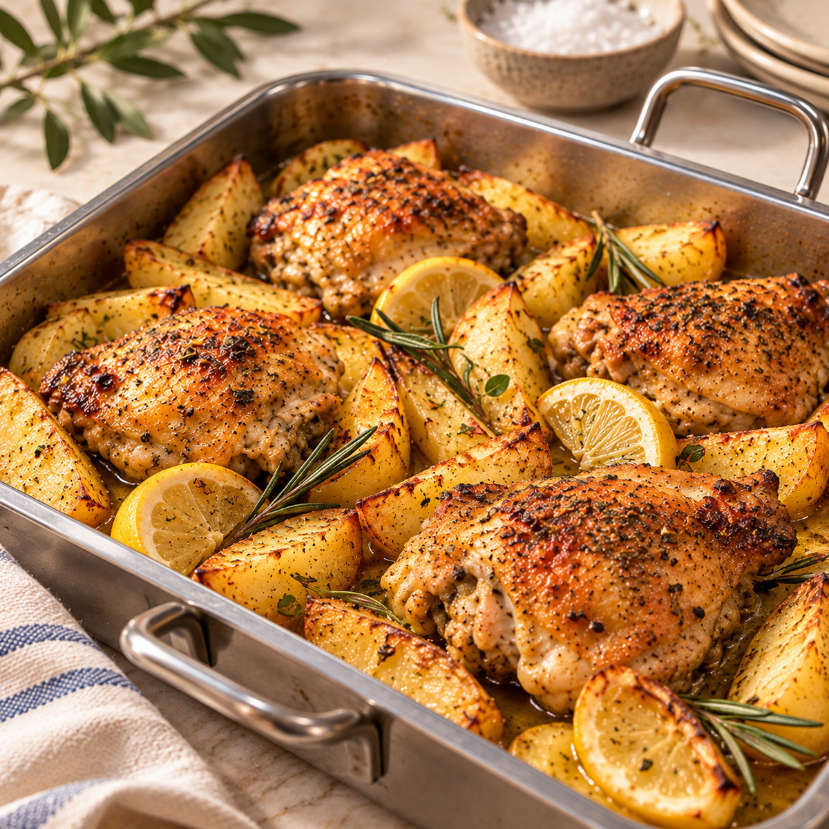 Traditional Greek Lemon Chicken & Potatoes