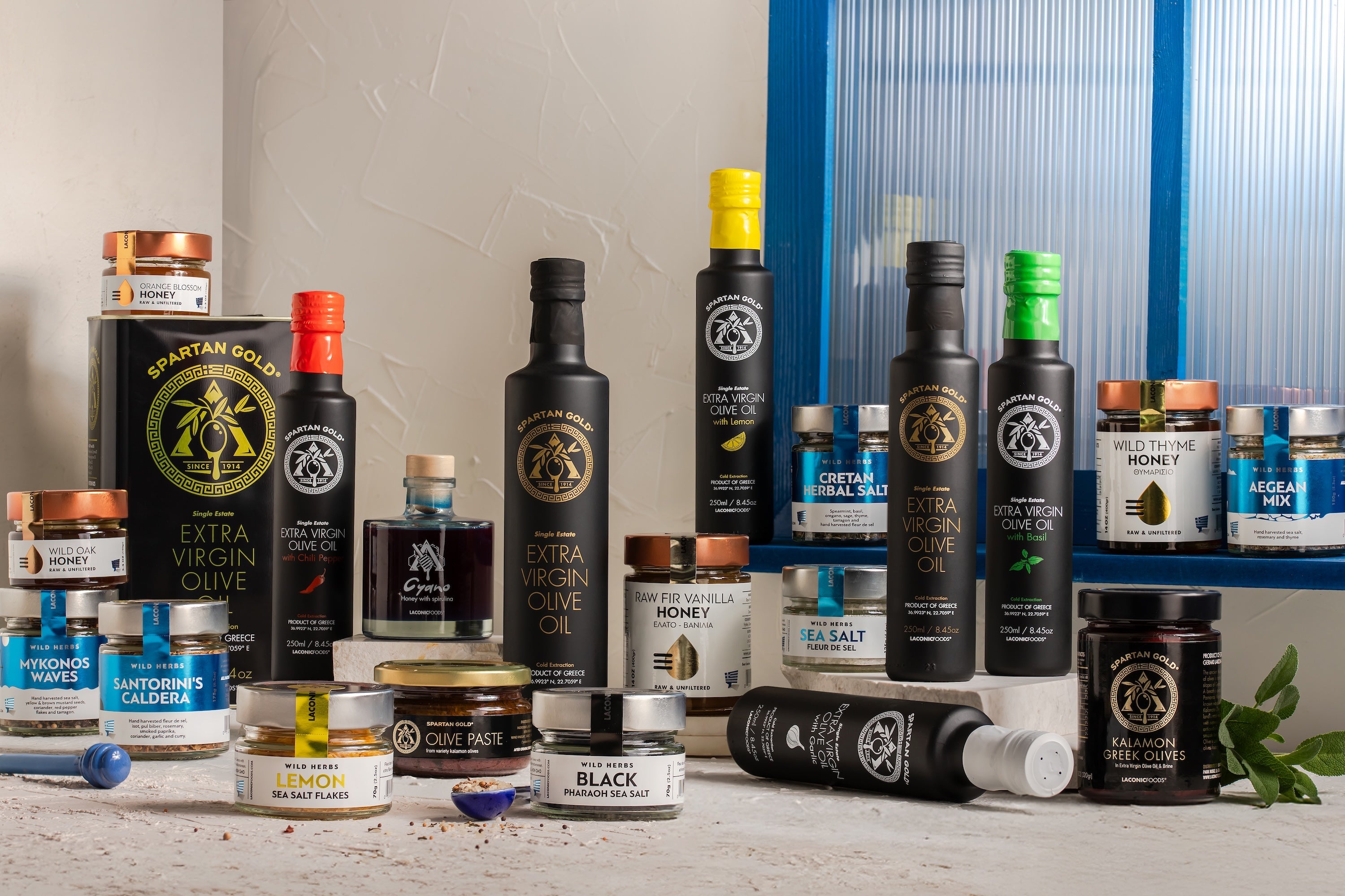 Best Sellers Collection – Laconic Foods Greek Extra Virgin Olive Oil, Raw Honey, Sea Salt Blends, Olive Paste, and Kalamata Olives