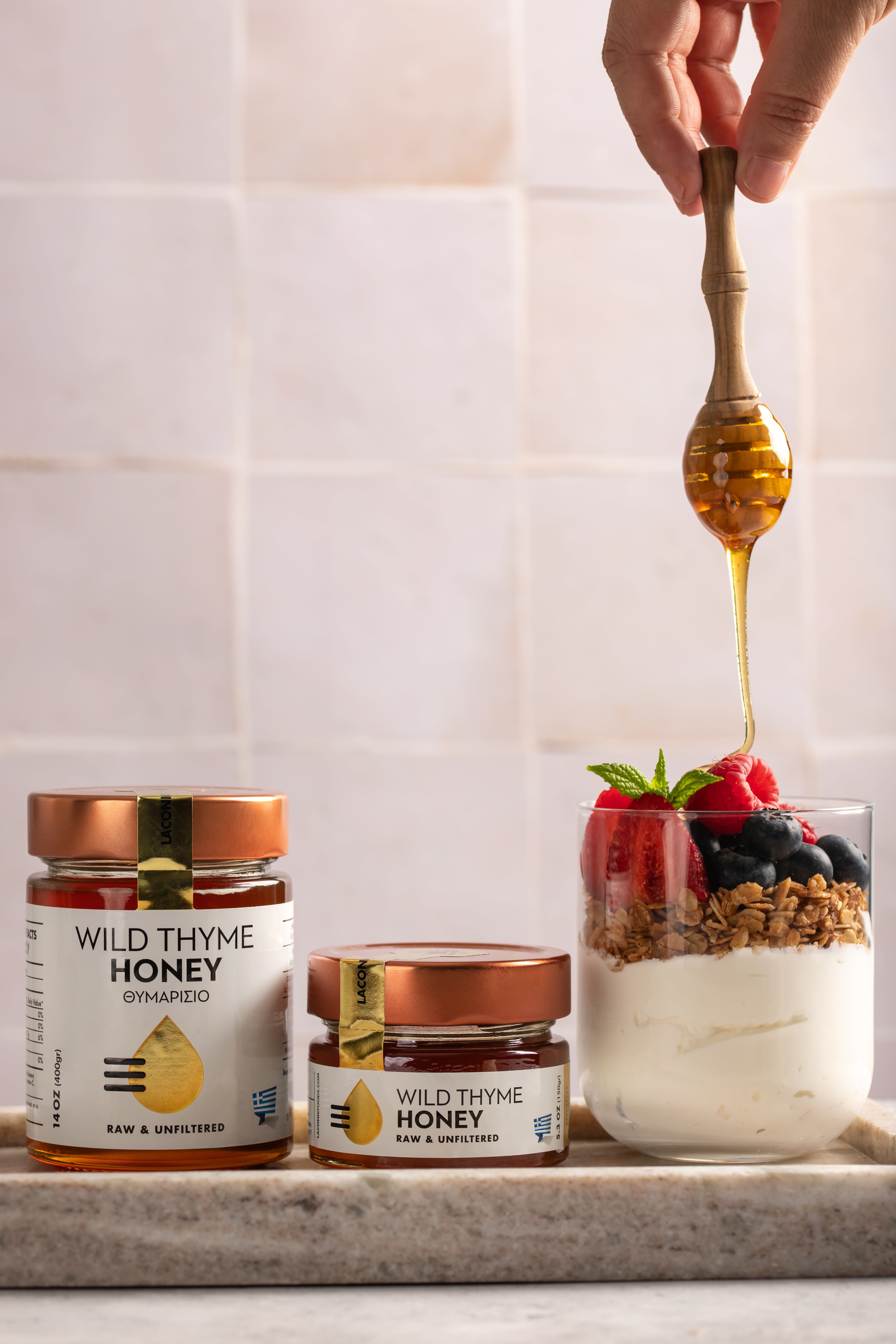 Laconic Wild Thyme Honey – Drizzled on Greek Yogurt with Berries and Granola