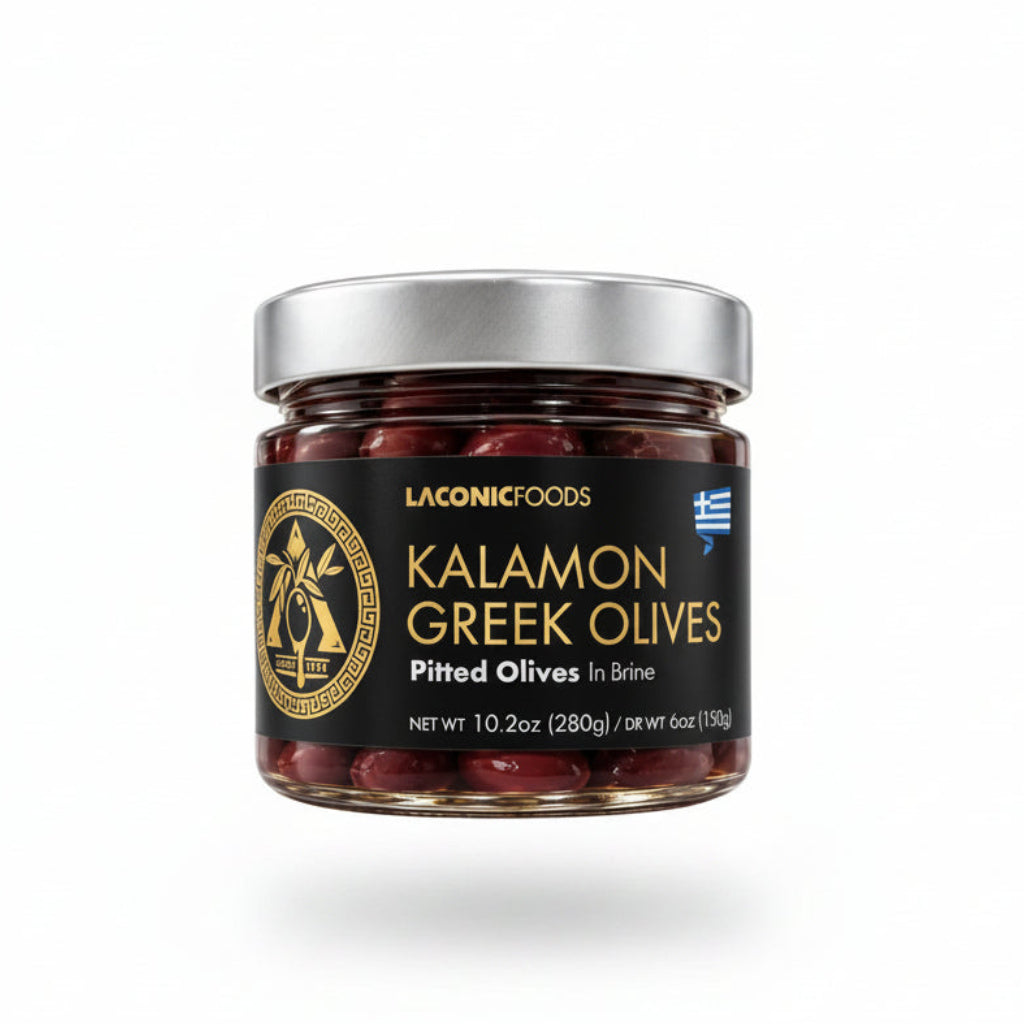 Laconic Foods Greek Kalamata pitted olives in brine, 280g jar