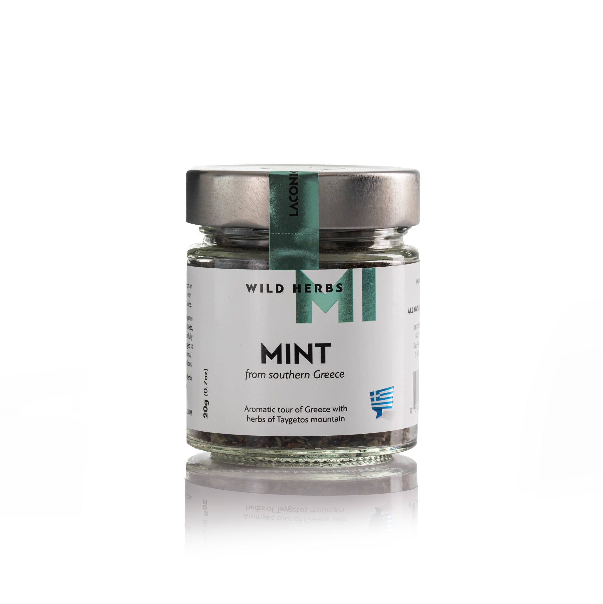 Wild Greek mint in glass jar from southern Greece by Laconic Foods