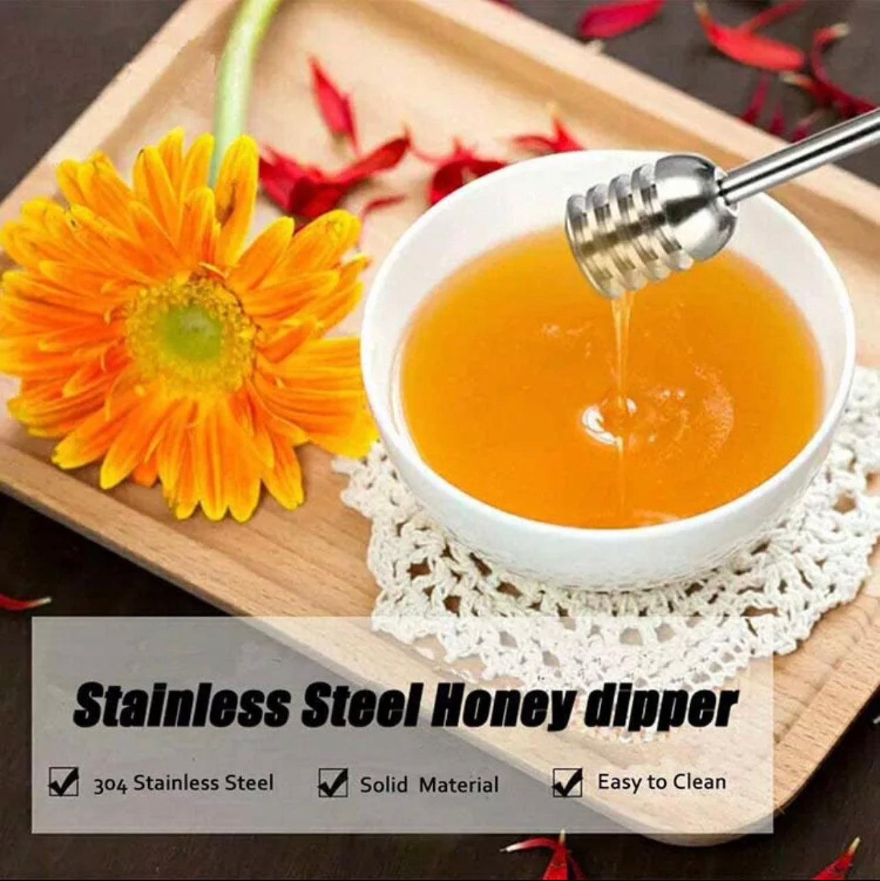 Honey Dipping Stick and Salt Spoon Set | Stainless Steel