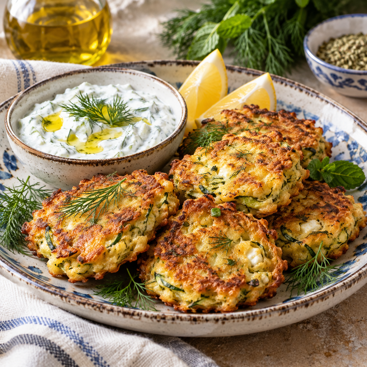 Kolokithokeftedes – Traditional Greek Zucchini Fritters