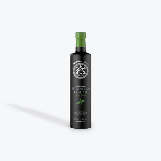Spartan Gold with BASIL Premium Extra Virgin Olive Oil (EVOO) | Single Estate | 250ml