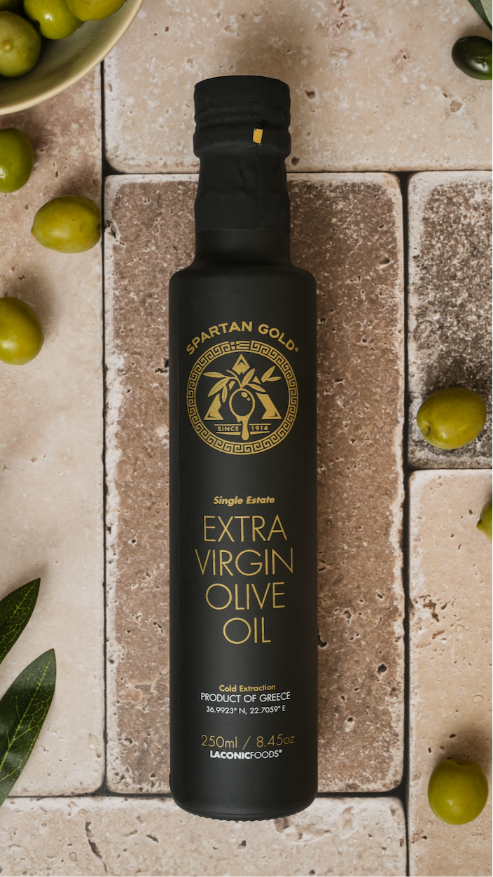 Gold & Silver Award Winner 2024 - Spartan Gold Ultra Premium Extra Virgin Olive Oil (EVOO) | Single Estate | 250ml