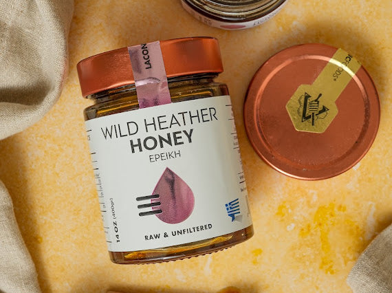 High nutritional value heather honey with antioxidants rich in iron and protein.