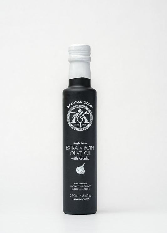 Platinum Award Winner | Spartan Gold GARLIC Premium Extra Virgin Olive Oil (EVOO) | Single Estate | 250ml
