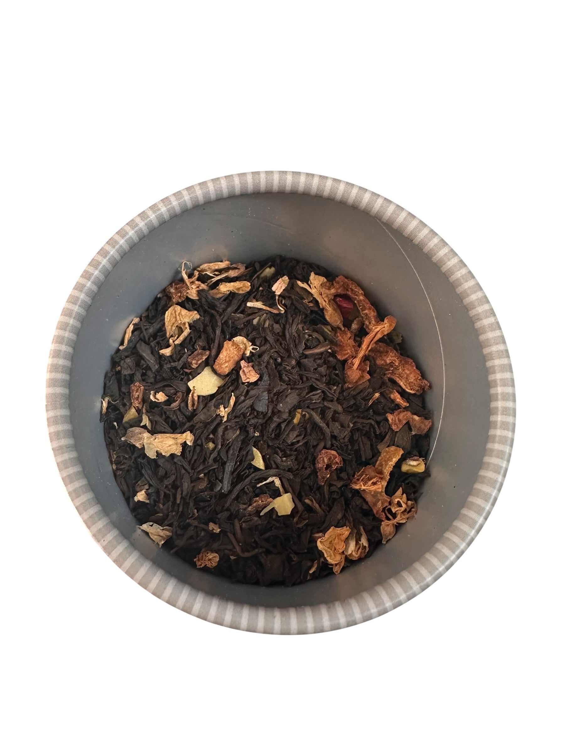 Loose leaf Athena Greek Black Tea inside 75g paper tube – with pistachio, mastic, and lemon