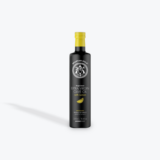 Gold Award Winner 2024 - Spartan Gold Premium Extra Virgin Olive Oil With Lemon (EVOO) | Single Estate | 250ml