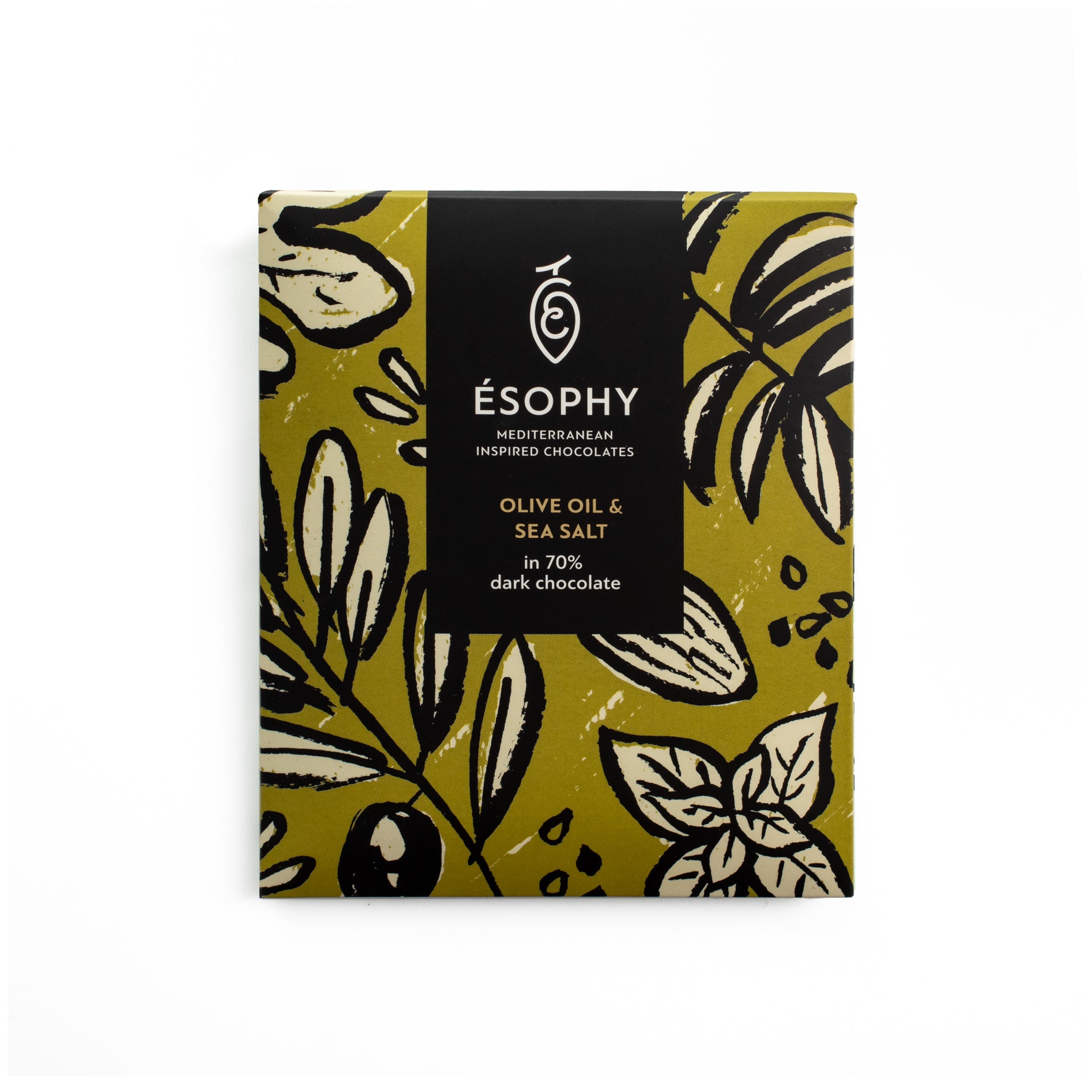 ÉSOPHY Olive Oil and Sea Salt 70% dark chocolate bar handmade in Greece