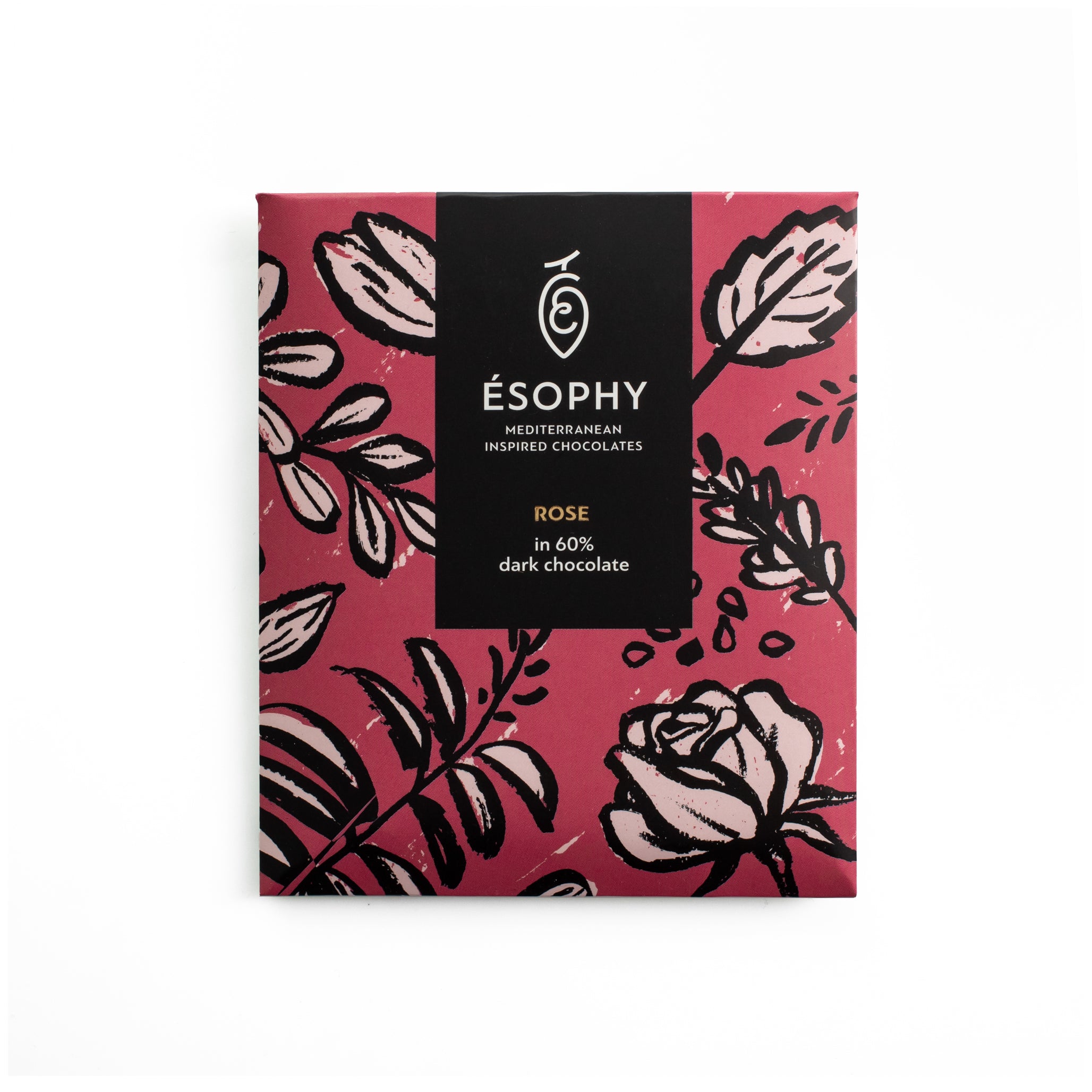 ÉSOPHY Rose 60% dark chocolate bar handmade in Greece