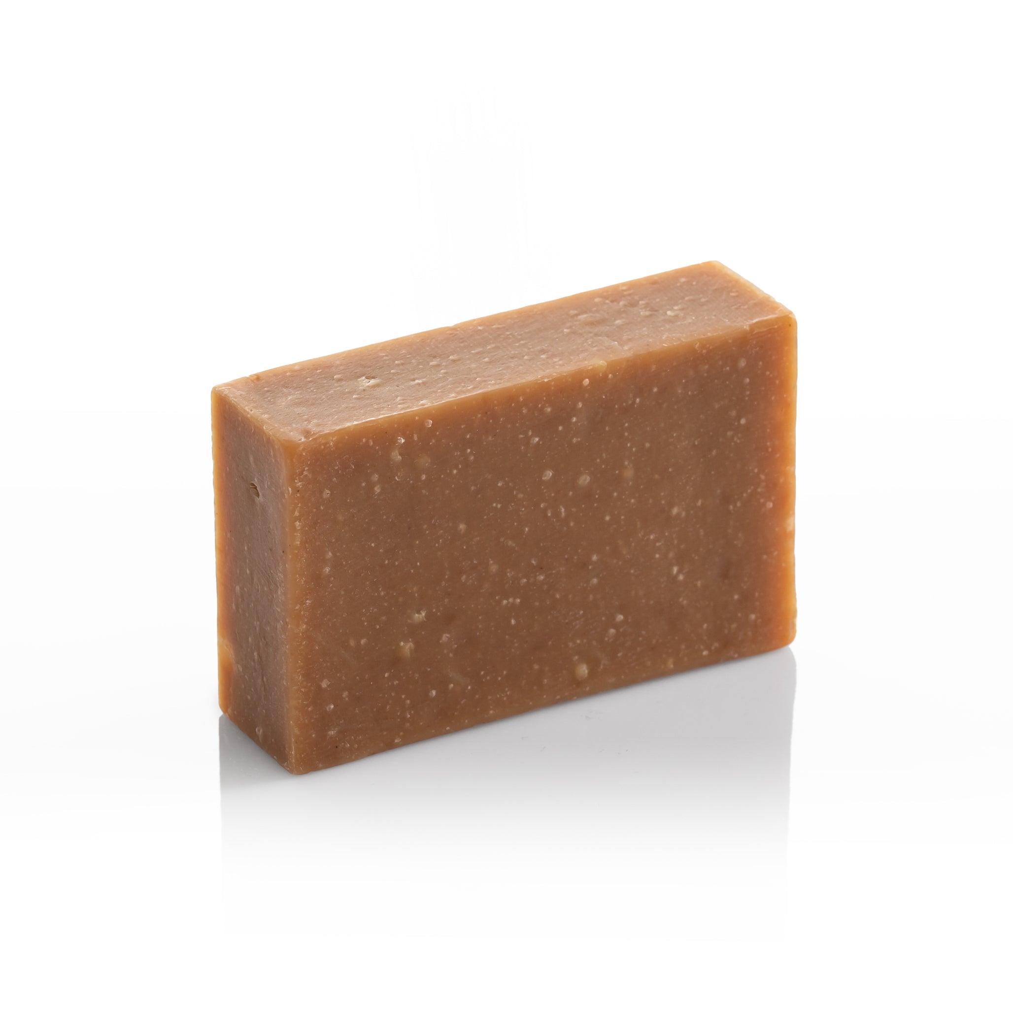 Handmade cinnamon and pink clay olive oil soap bar crafted with extra virgin olive oil