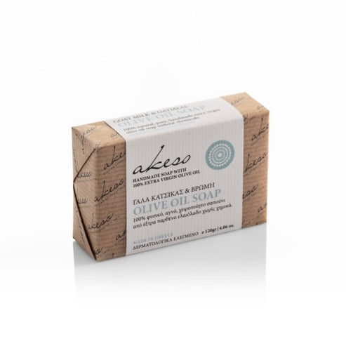 Greek Goat Milk & Oat Olive Oil Soap | Handmade with Laconic Foods EVOO (120g)