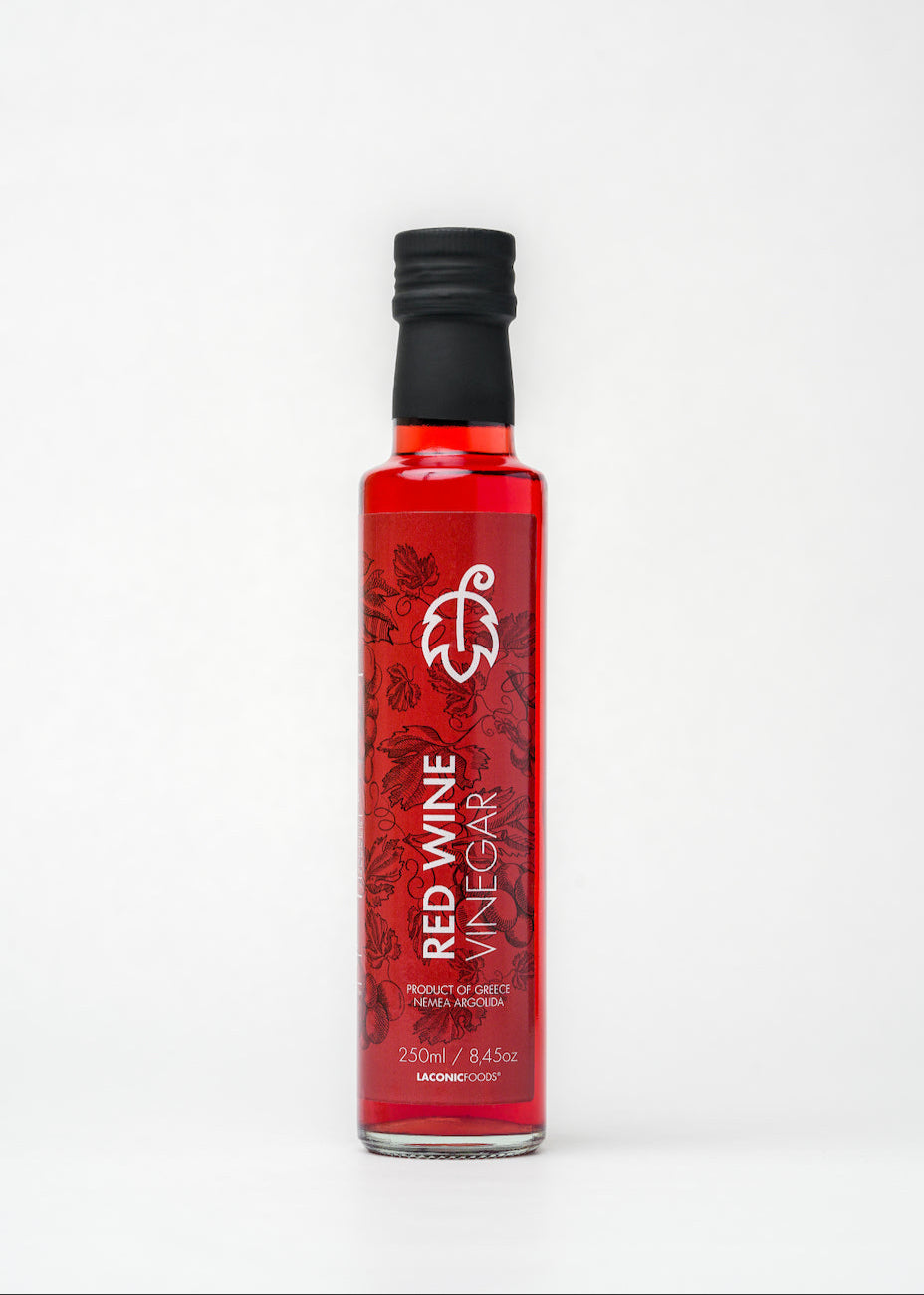 Laconic Foods Greek Red Wine Vinegar 250ml bottle front label