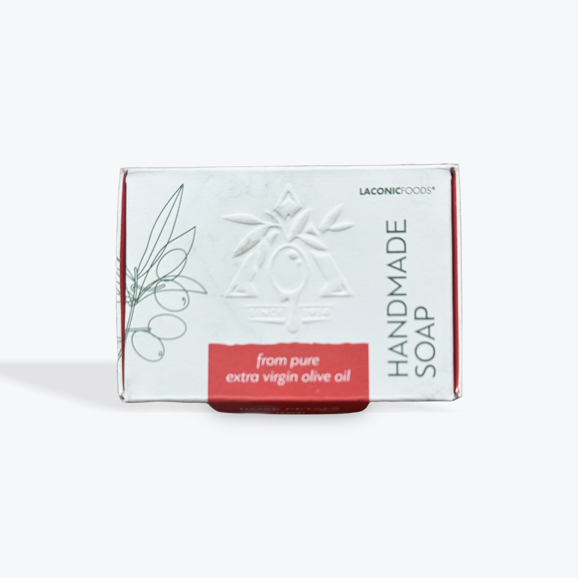 Handmade nourishing all-natural extra virgin olive oil soap with rose petals for Greek skincare
