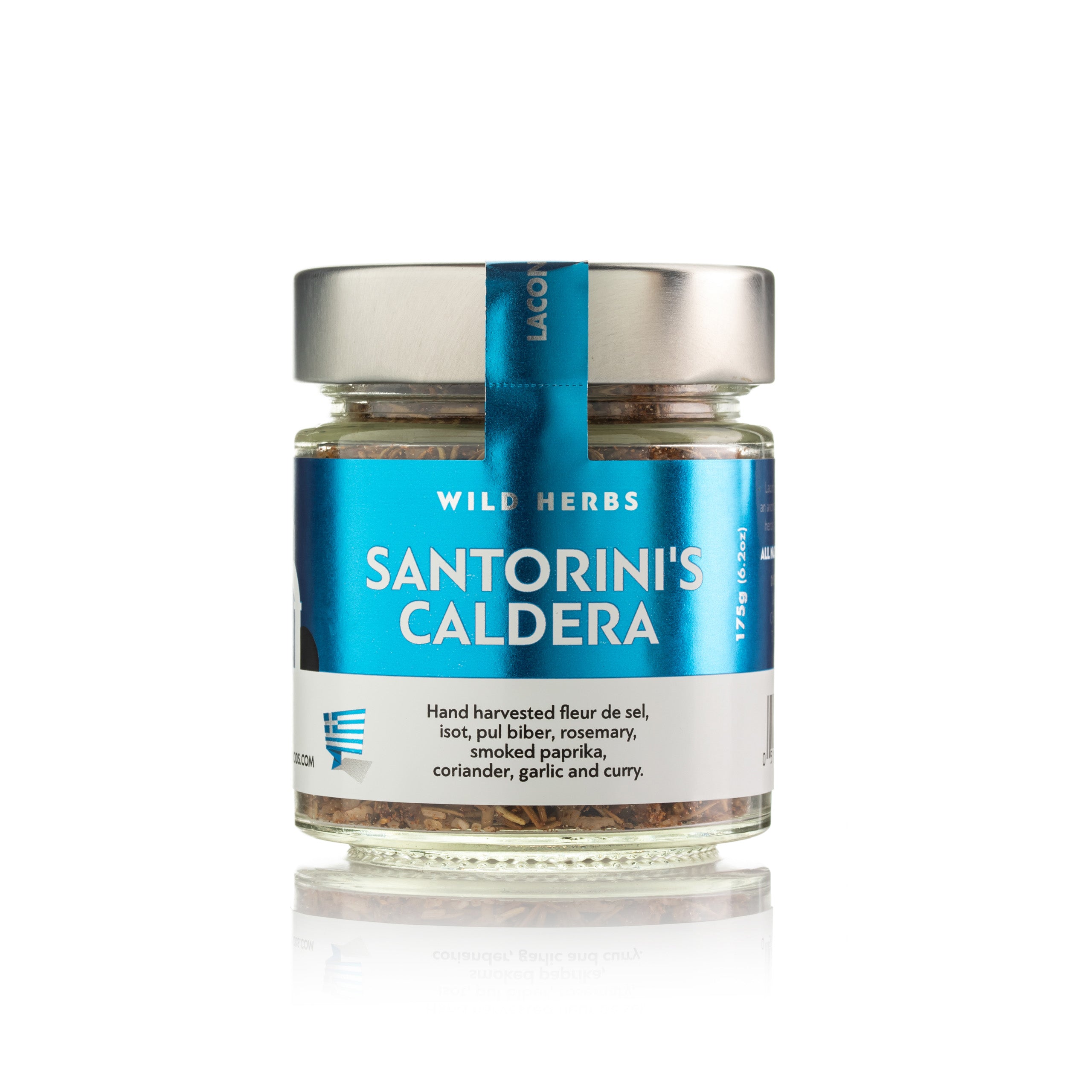 Laconic Foods Santorini’s Caldera Spice Mix 175g jar – Greek blend with fleur de sel, smoked paprika, isot, pul biber, rosemary, coriander, garlic, and curry