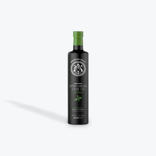 Platinum Award Winner 2024 - Spartan Gold with BASIL Premium Extra Virgin Olive Oil (EVOO) | Single Estate | 250ml